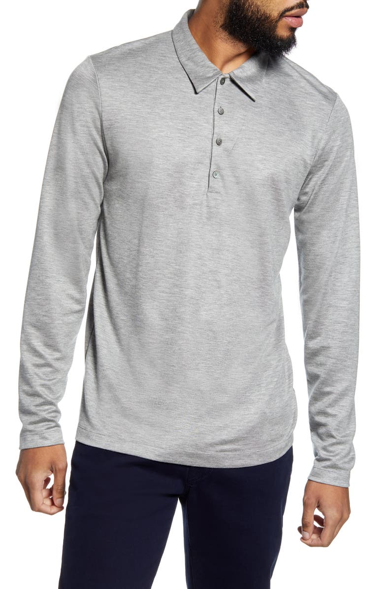 Theory Sharp Slim Fit Long Sleeve Polo, Main, color, 