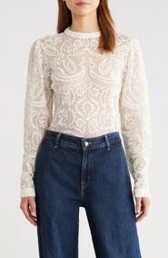 FARM Rio Embroidered Lace Sweater