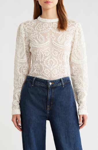 FARM Rio Embroidered Lace Sweater