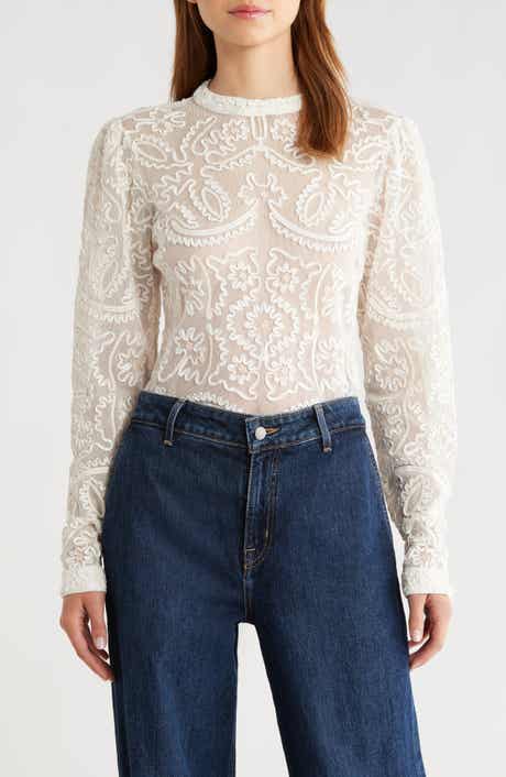 FARM Rio Embroidered Lace Sweater
