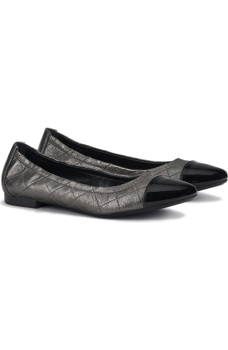 AGL Naomi Quilted Cap Toe Ballet Flat, Main, color,