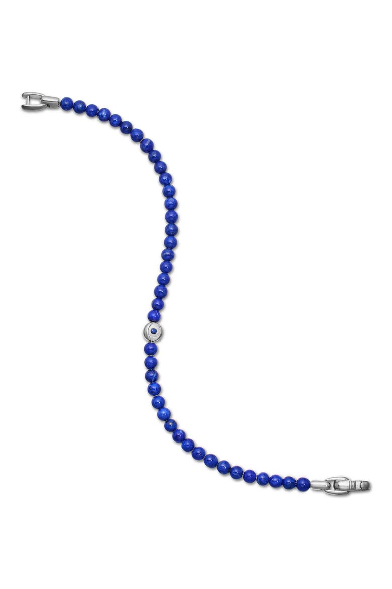 Men's Evil Eye Beaded Bracelet, Alternate, color, SILVER