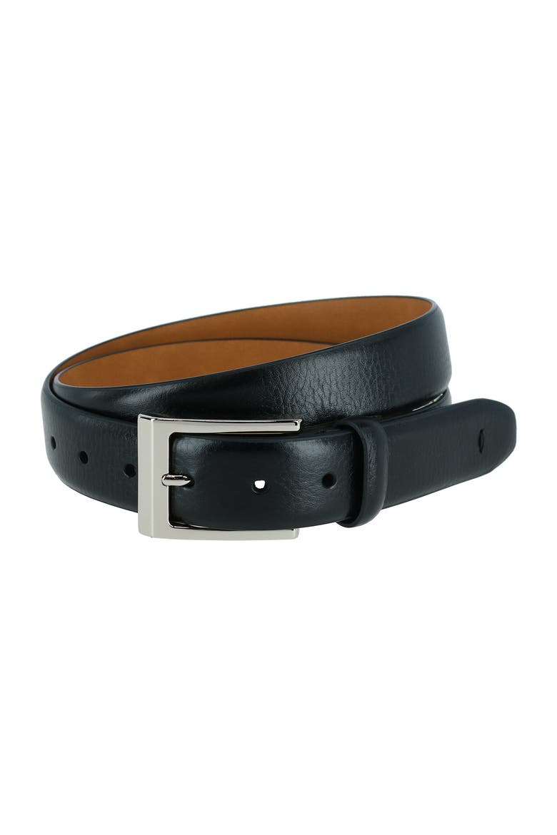 Pebble Grain Leather Belt, Main, color, BLACK-001