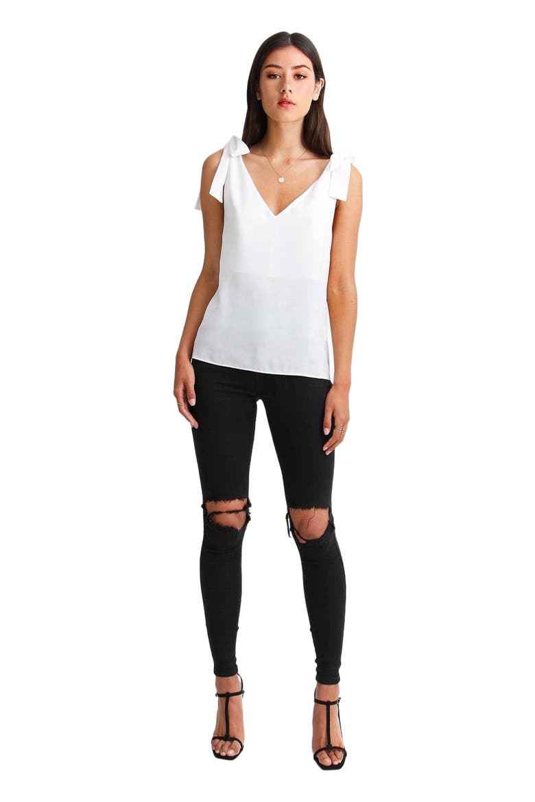 Feel For You V-Neck Top, Main, color, White