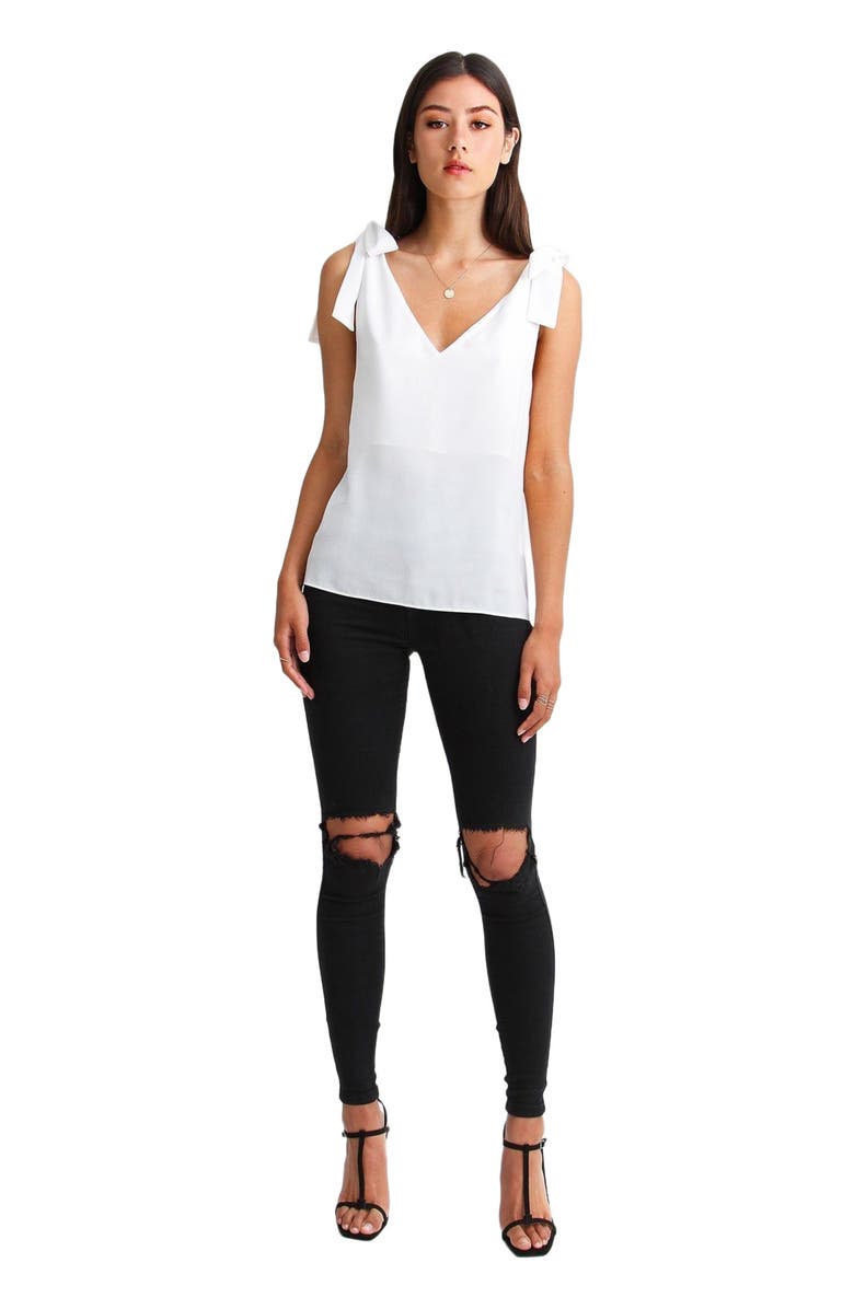 Belle & Bloom Feel For You V-Neck Top, Main, color, White