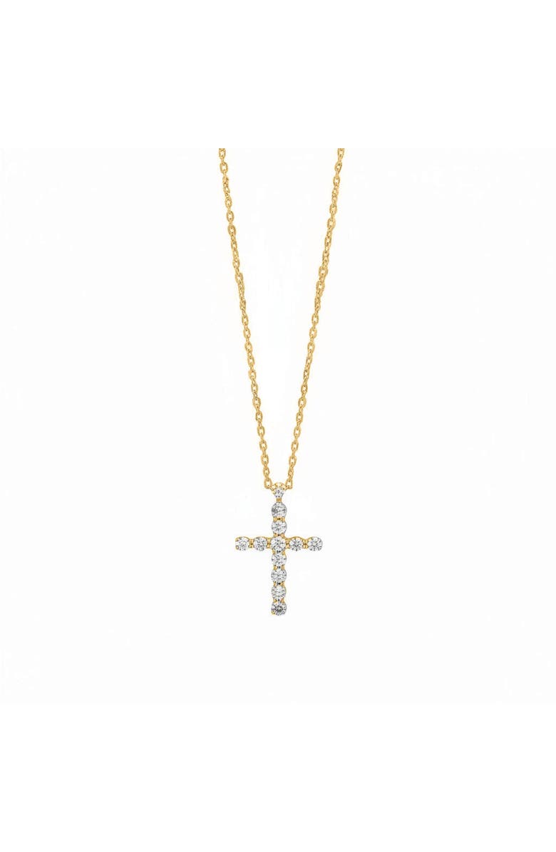 BY ADINA EDEN Diamond Tennis Cross Pendant Necklace 14K, Main, color,