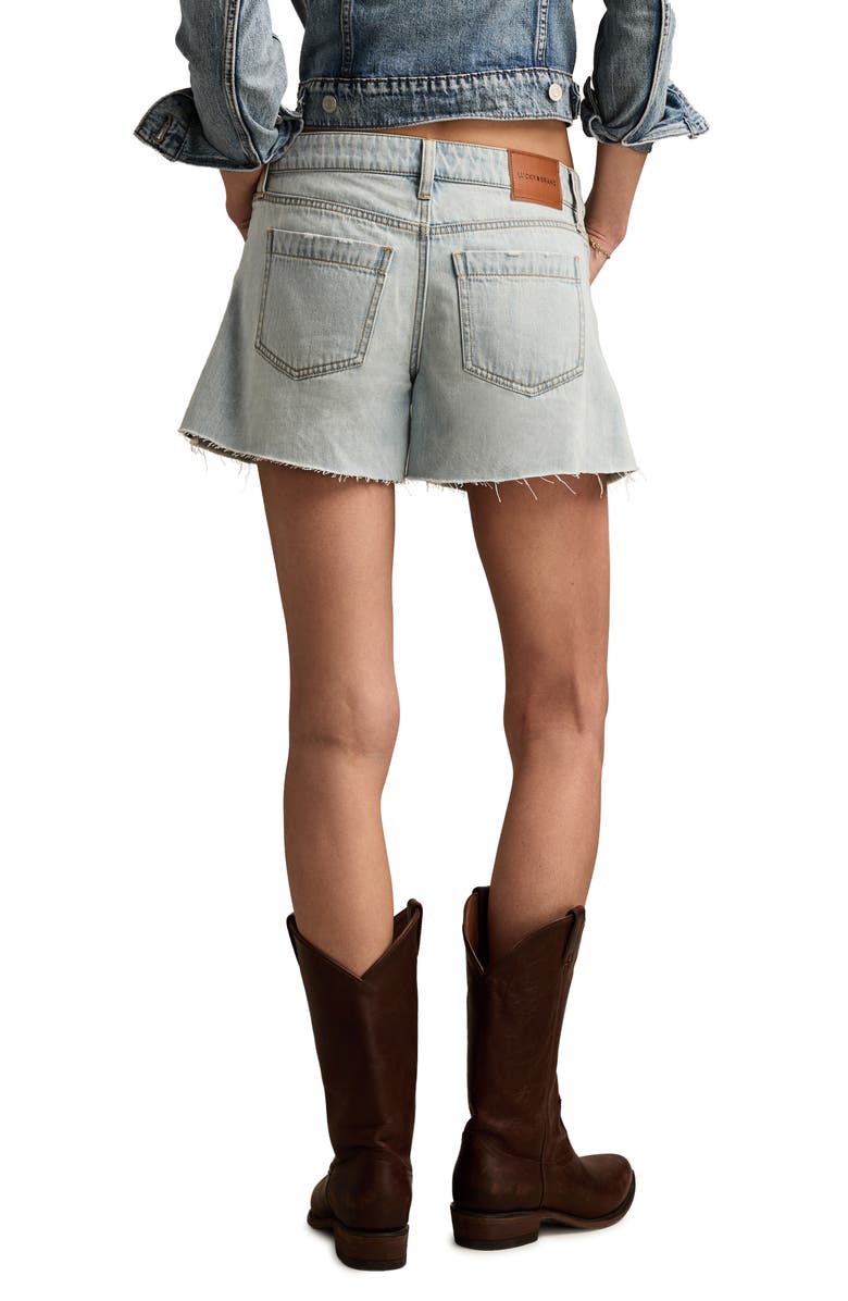 Lucky Brand Raw Hem Low Rise A-Line Denim Shorts, Alternate, color, Coastal Breeze Wash