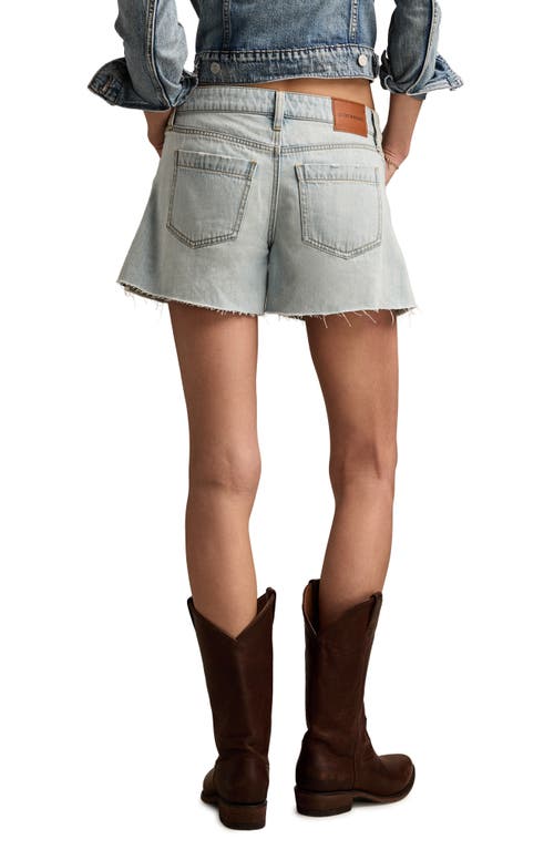 LUCKY BRAND LUCKY BRAND RAW HEM LOW RISE A-LINE DENIM SHORTS