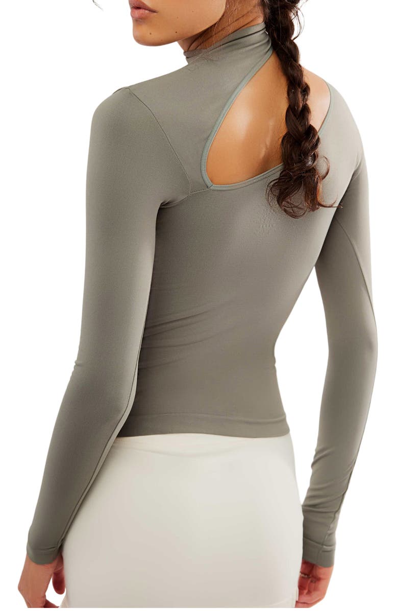 Free People Cut It Out Knit Crop Top, Alternate, color, Mulled Basil