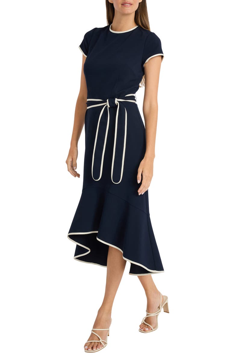 Short Sleeve Belted Dress