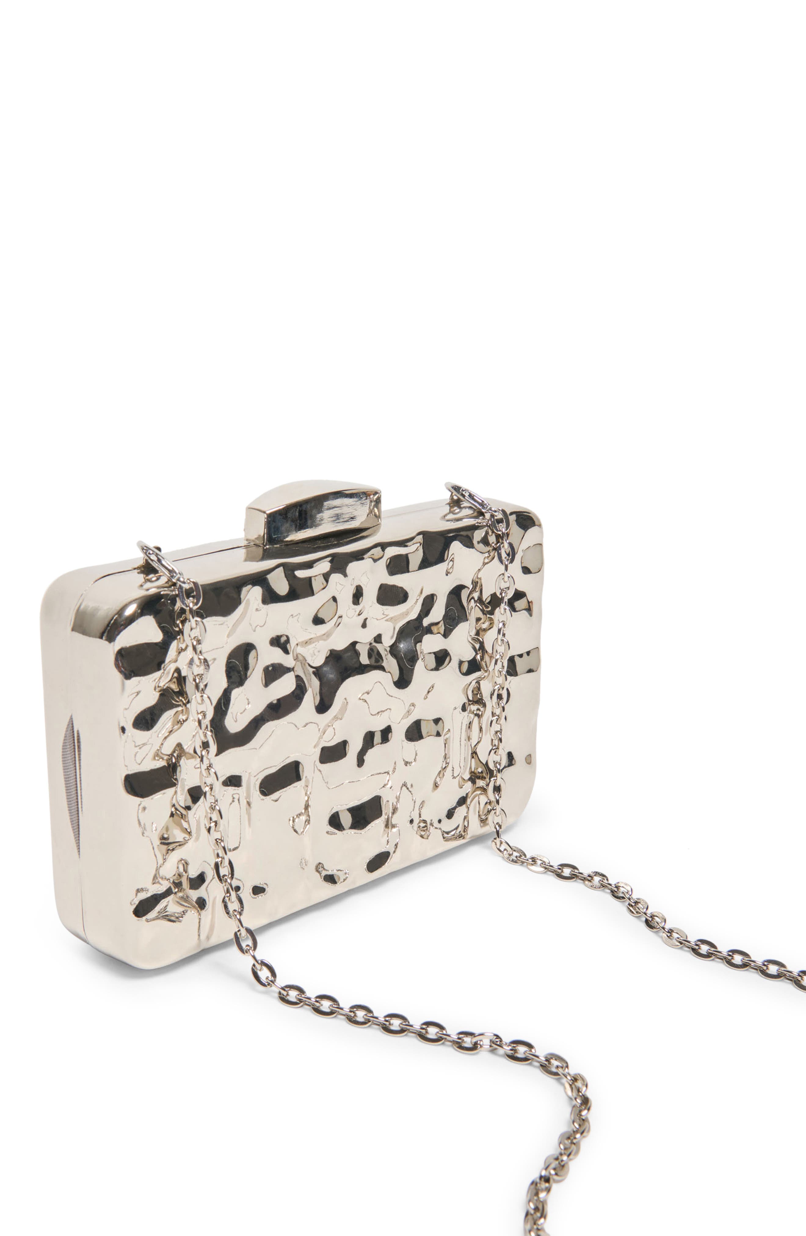 Dolce Vita Metal Frame Clutch, Alternate, color, Silver