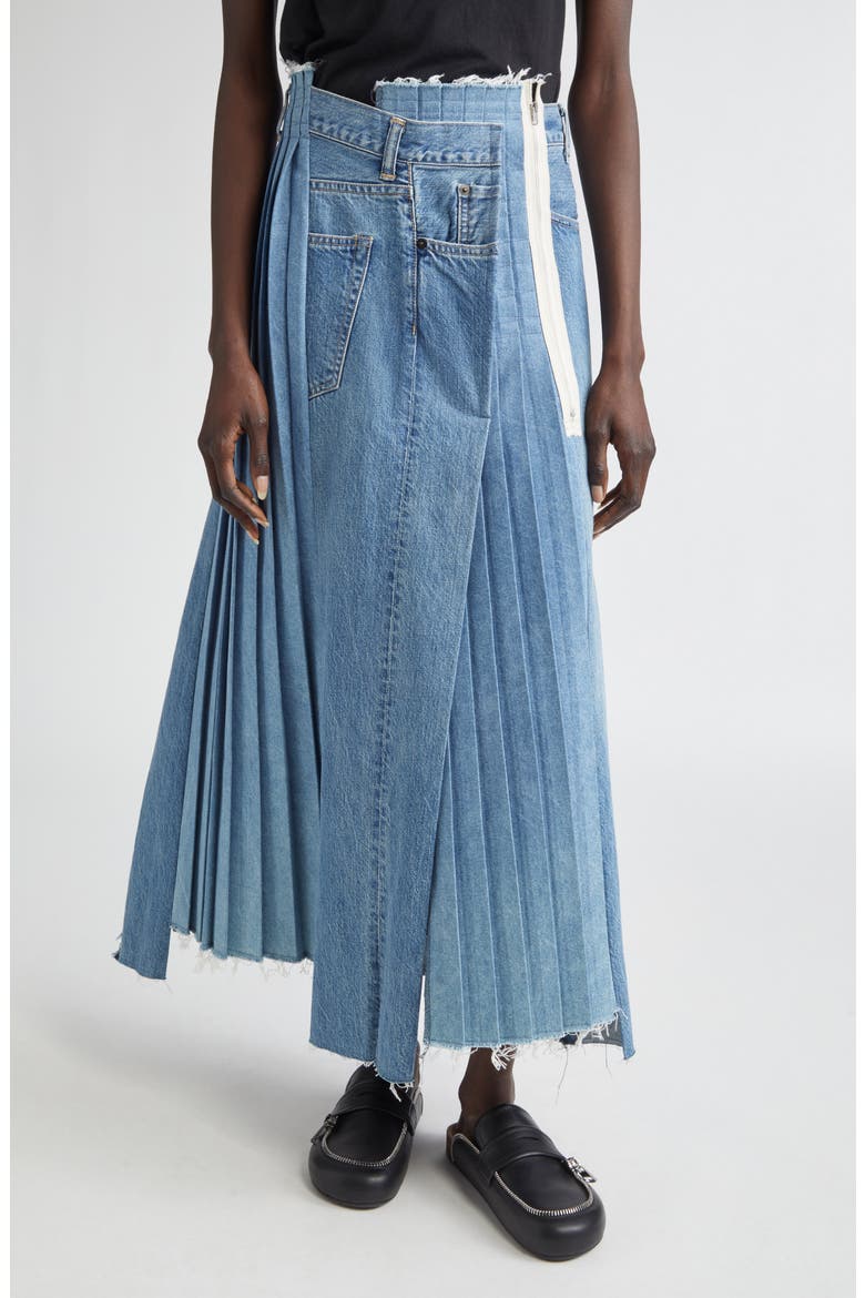 Remake Denim Mark VI Maxi Skirt, Main, color, INDIGO ASSORT