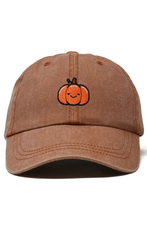 Shop Dalix Baby Pumpkin Embroidered Dad Hat In Washed Orange