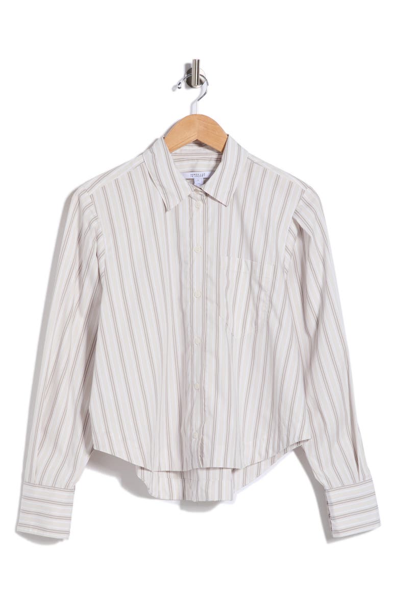 Derek Lam 10 Crosby Estrella Striped Button-Up Shirt, Alternate, color, White/ Grey Stripe