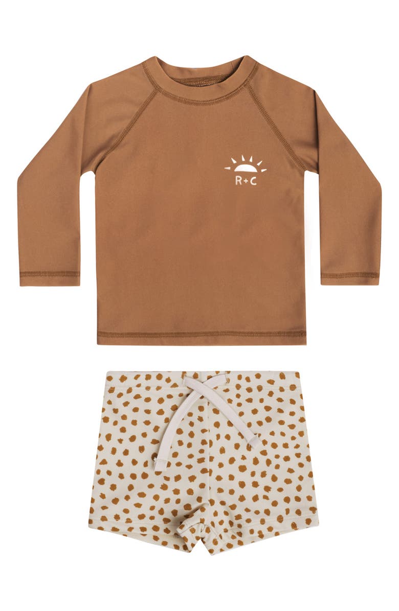Rylee + Cru 2-Piece Long Sleeve Rashguard & Shorts Swim Set, Main, color, 