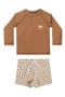 2-Piece Long Sleeve Rashguard & Shorts Swim Set
