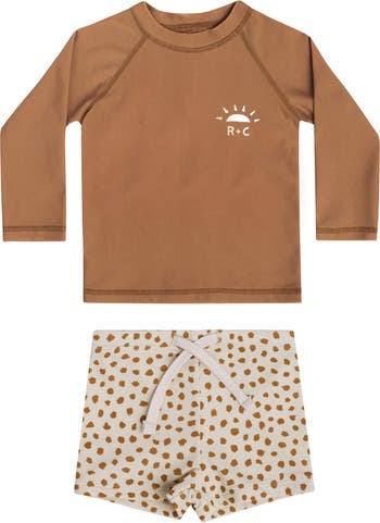 2-Piece Long Sleeve Rashguard & Shorts Swim Set