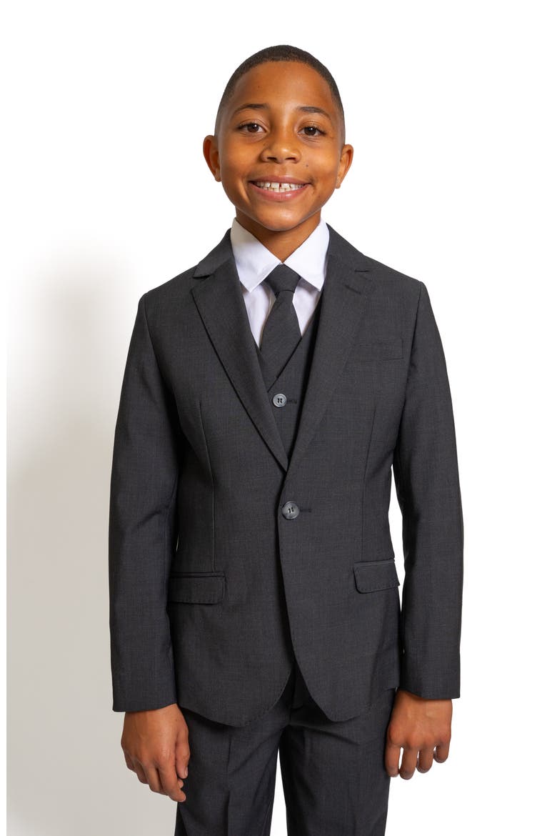 Kids' Luxor 5-Piece Slim Fit Suit, Alternate, color, Kem Charcoal