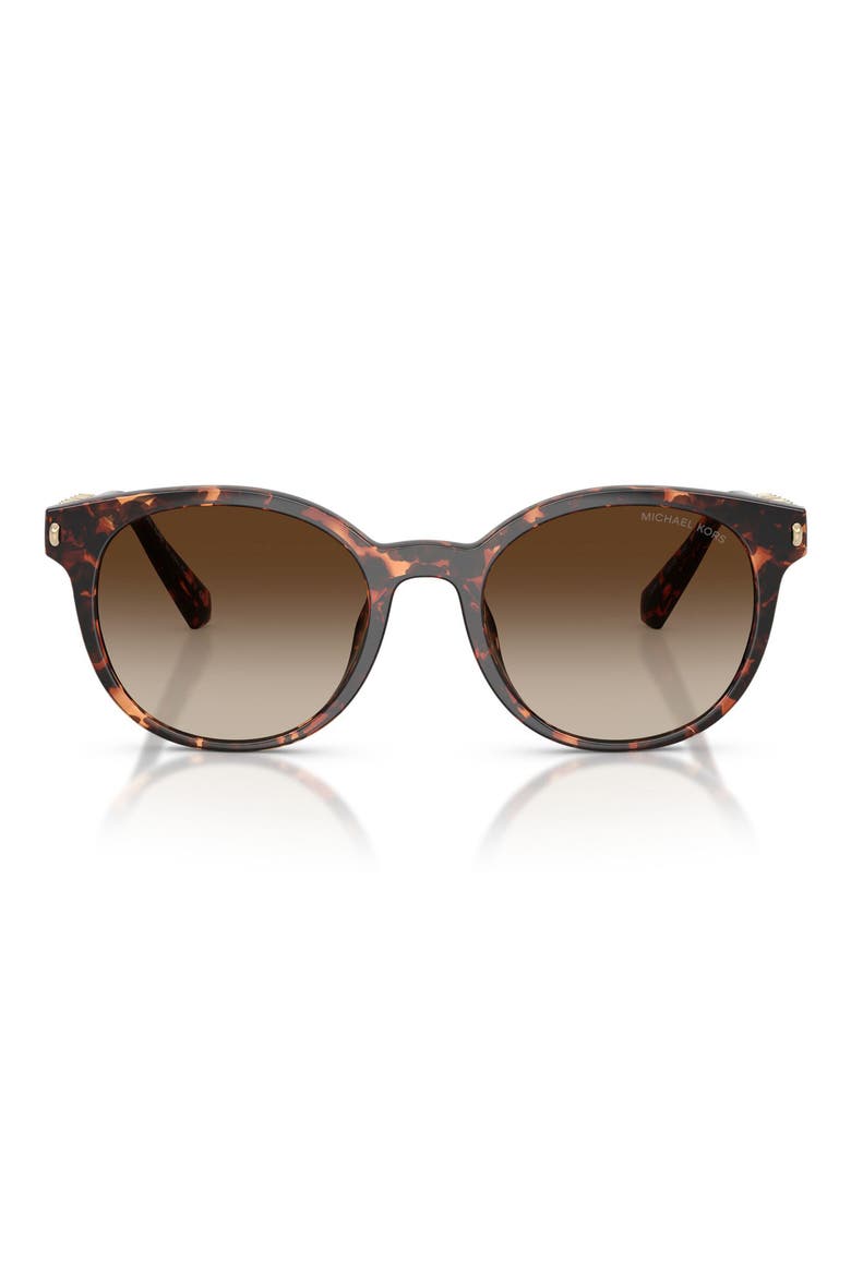 Pienza 53mm Gradient Round Sunglasses, Main, color, DARK TORTOISE / SMOKE GRADIENT
