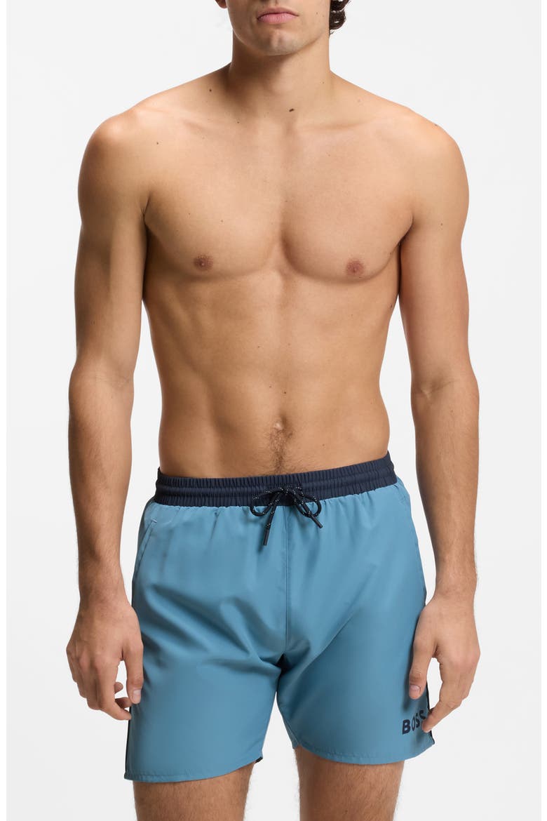 Starfish Solid Swim Trunks, Main, color, TURQUOISE/ AQUA