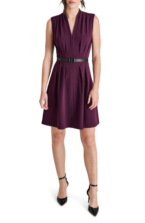 Sleeveless Belted Fit & Flare Dress