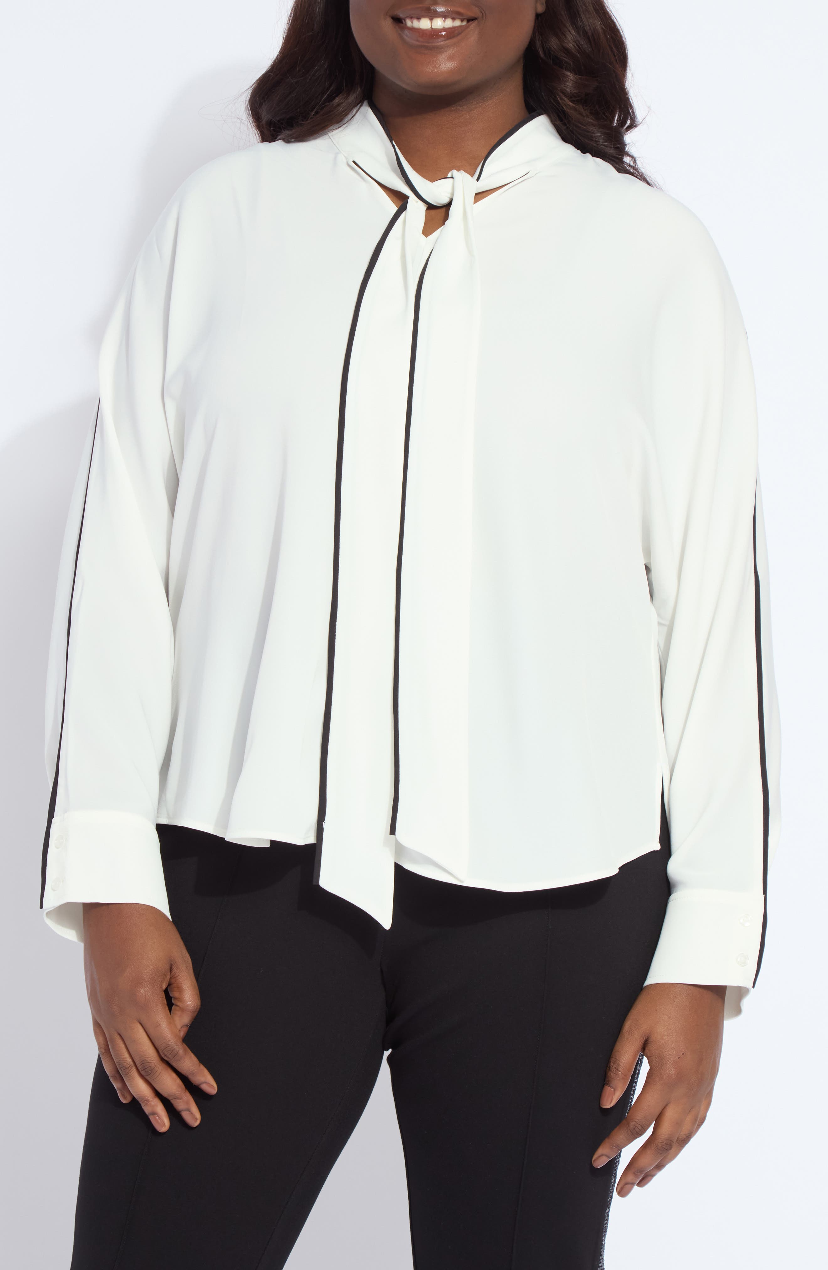 Daphne Tie Neck Dolman Sleeve Top