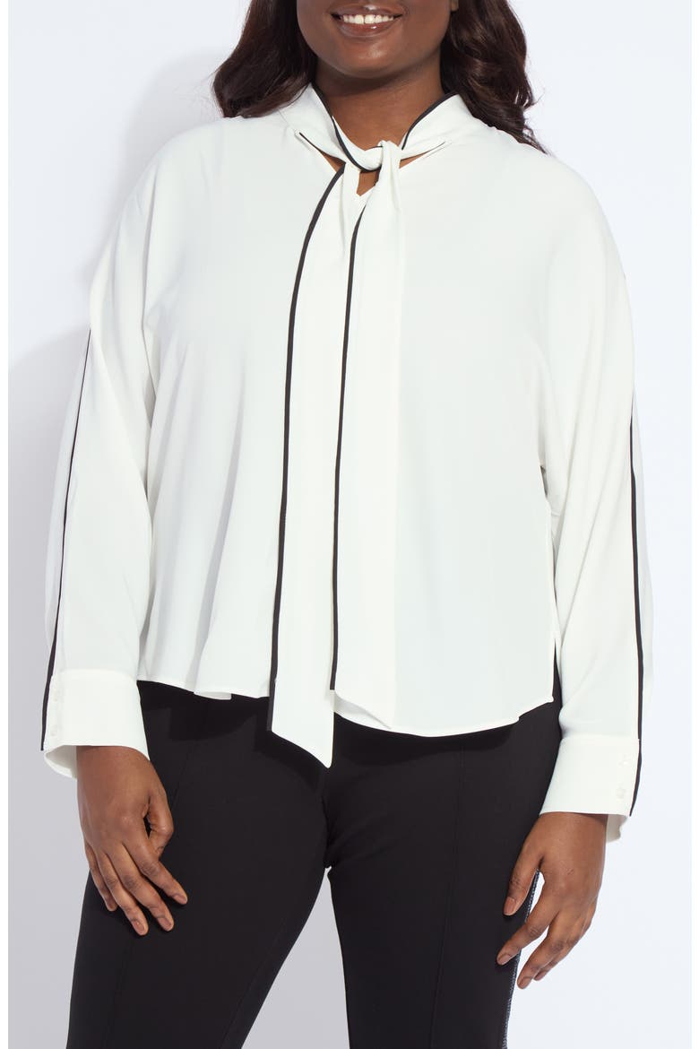 Daphne Tie Neck Dolman Sleeve Top, Main, color, OFF WHITE