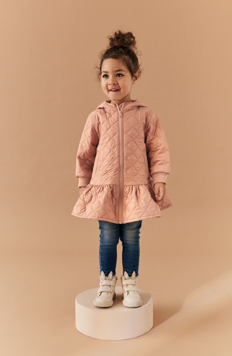 NEXT Kids' Hooded Quilted Skirted Jacket, Alternate, color, 