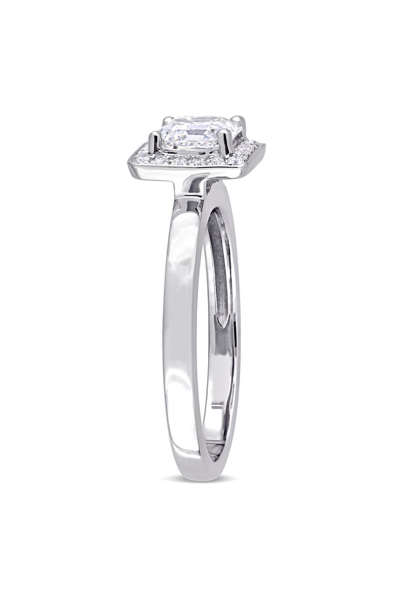 Diamond Asscher Halo Engagement Ring 14k, Alternate, color, 14k White Gold