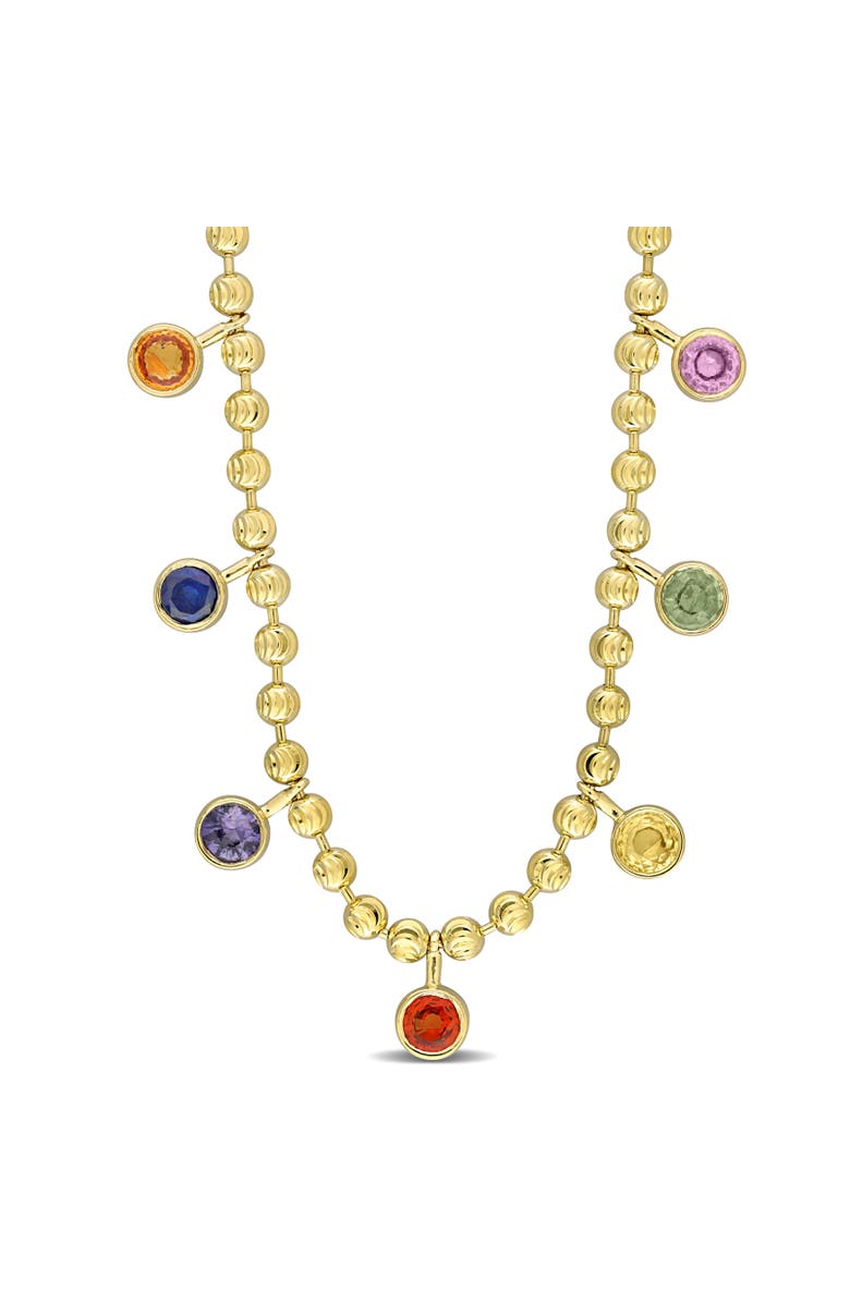Julianna B. Multi Sapphire 7-Stone Station Necklace 10k, Main, color, 