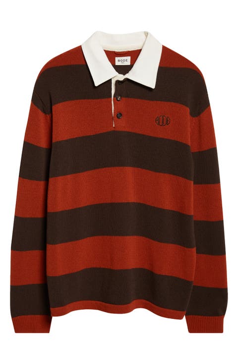 Pine Stripe Wool Rugby Sweater