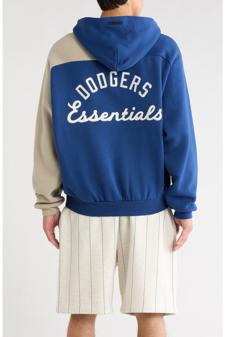 x MLB LA Dodgers Cotton Blend Fleece Half Zip Hoodie, Alternate, color, ESTATE BLUE/ SEAL