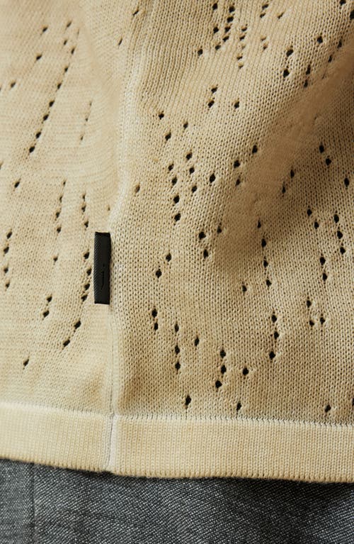 John Varvatos Camden Open Stitch Organic Cotton Sweater In Sand
