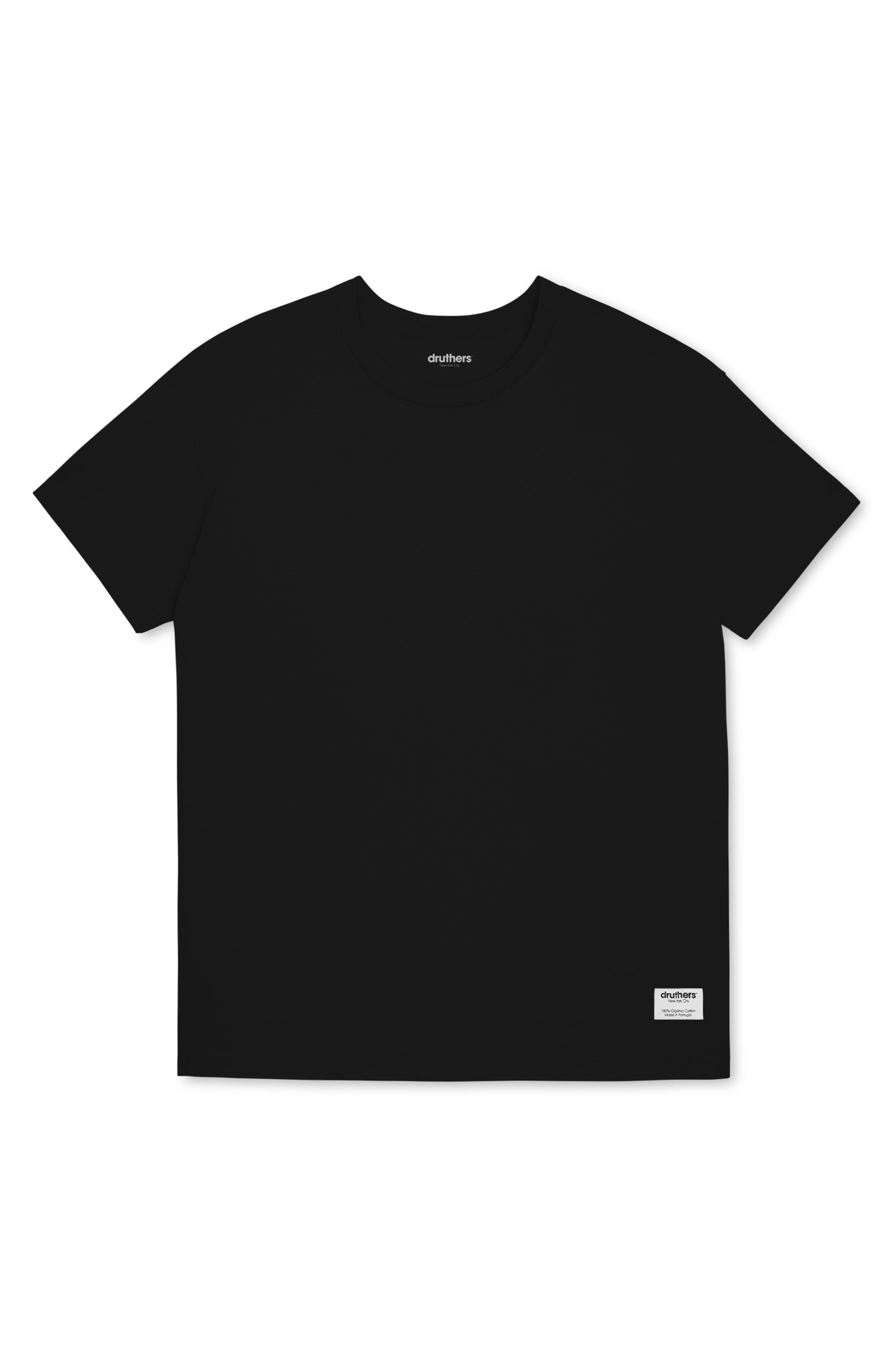 Druthers NYC Heavyweight Organic Cotton T-Shirt in Caviar 