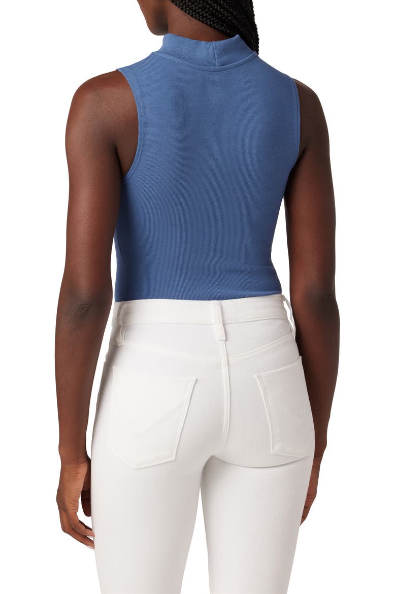 Mock Neck Cut Out Tank, Alternate, color, MOONLIGHT BLUE