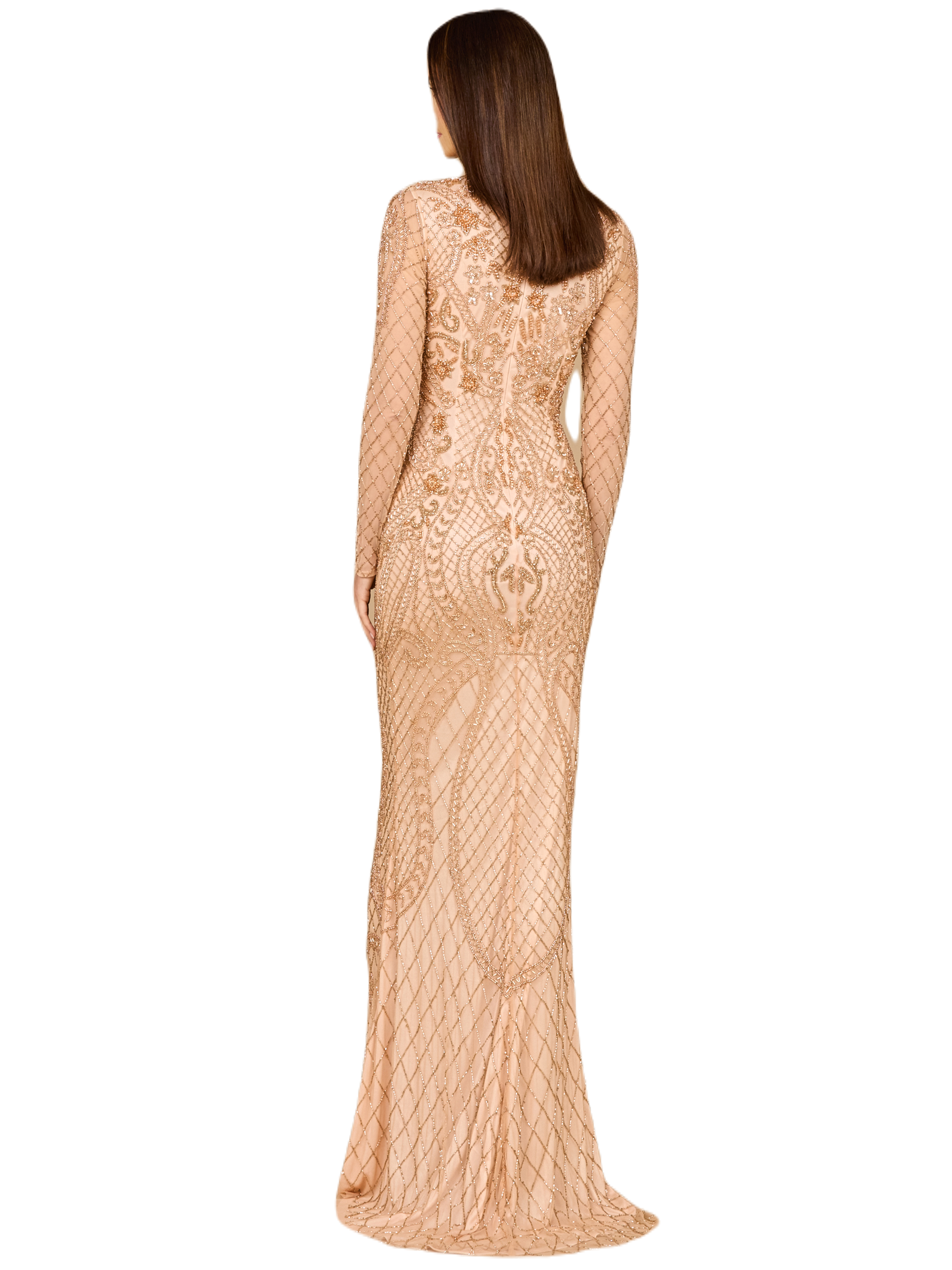 Long Sleeve Beaded Dress - image 2