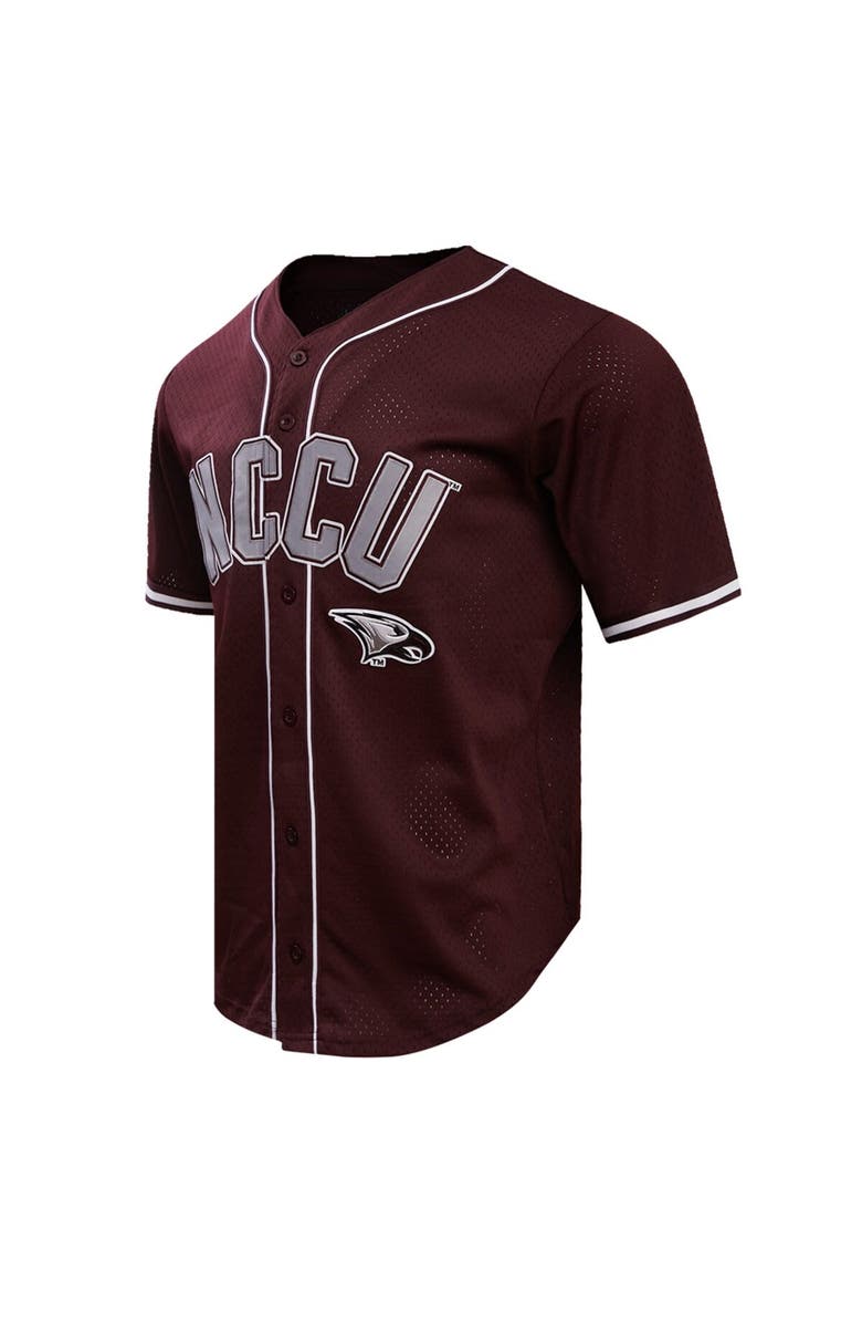PRO STANDARD Men's Pro Standard Maroon North Carolina Central Eagles Homecoming Mesh Button-Down Shirt, Alternate, color, 