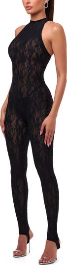 Lace Racerback Stirrup Jumpsuit