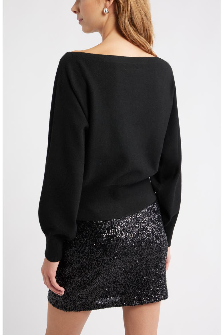 Boat Neck Sweater, Alternate, color, BLACK