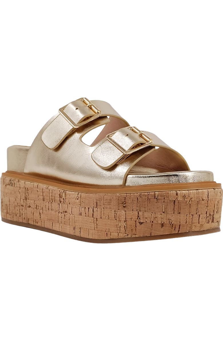 SHUSHOP Lucinda Platform Wedge Slide Sandal, Main, color, Gold