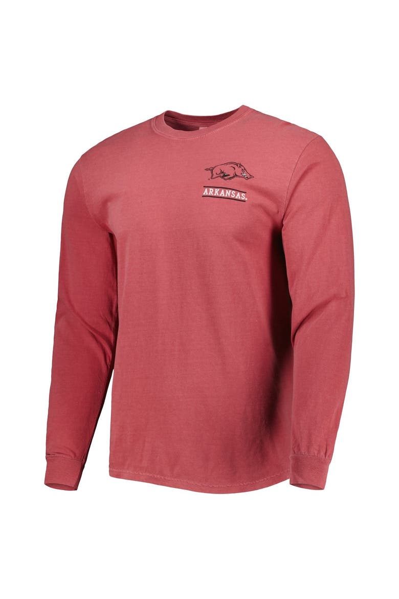 Men's Cardinal Arkansas Razorbacks Circle Campus Scene Long Sleeve T-Shirt, Alternate, color, Cardinal
