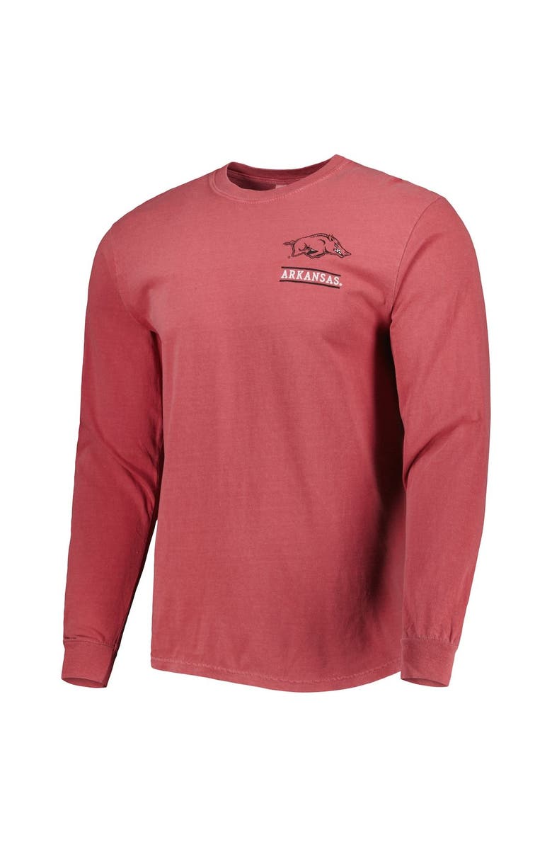 IMAGE ONE Men's Cardinal Arkansas Razorbacks Circle Campus Scene Long Sleeve T-Shirt, Alternate, color, Cardinal