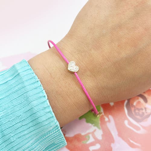 The Lovery Fine Jewelry Pink Silk Diamond Heart Bracelet