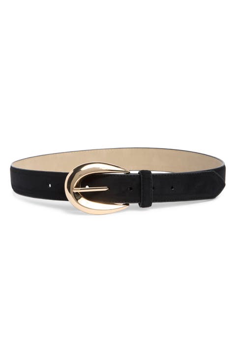 Faux Leather Organic Buckle Belt