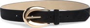 Vince Camuto Faux Leather Organic Buckle Belt