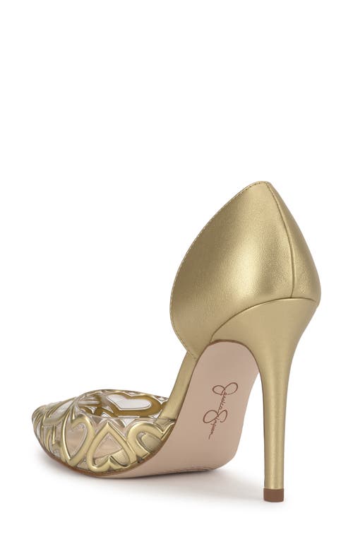 Jessica Simpson Palvin Half D'orsay Pointed Toe Pump In Gold