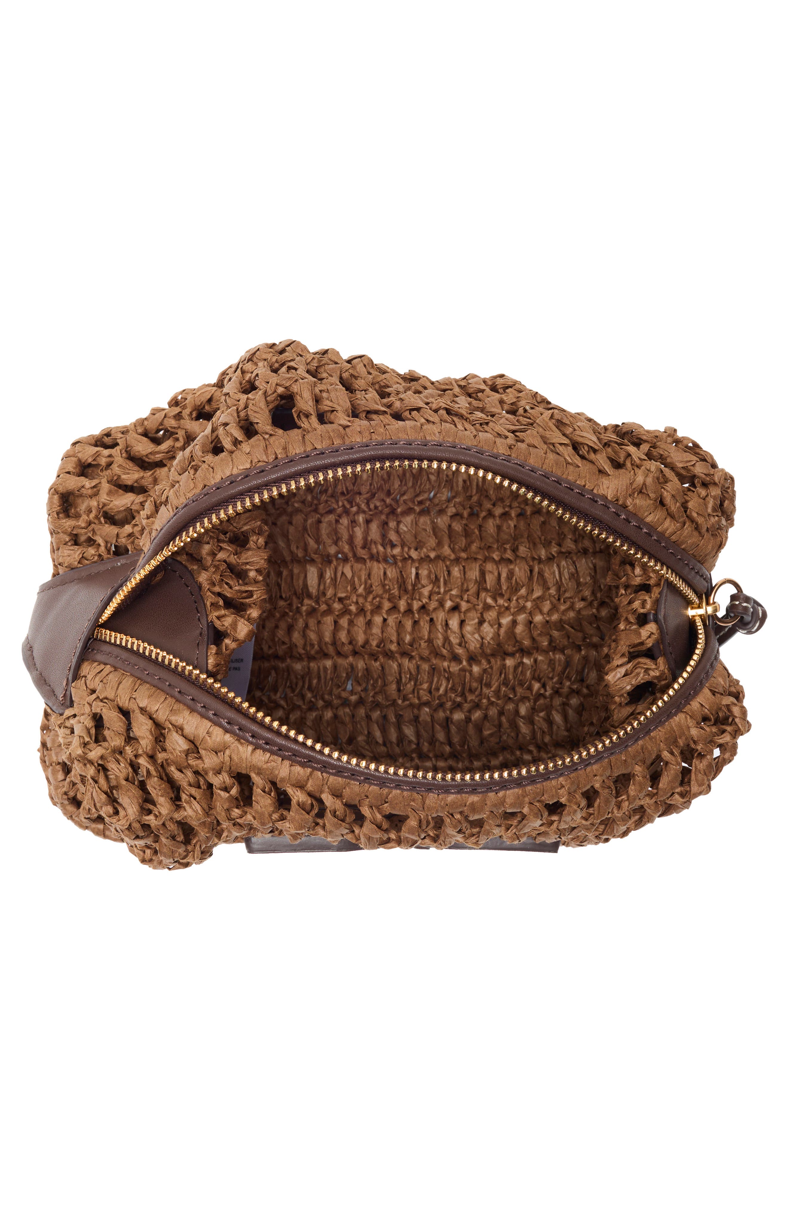 Sam Edelman Lizzie Raffia Crossbody Bag, Alternate, color, Dark Brown