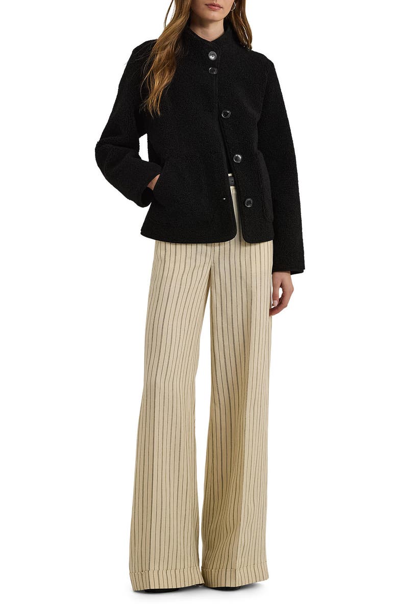 Lauren Ralph Lauren Faux Shearling Boxy Jacket, Alternate, color, Black