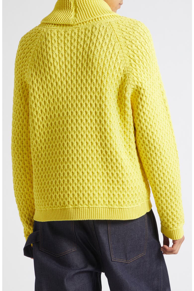 Cable Stitch Zip Cardigan, Alternate, color, BRIGHT YELLOW