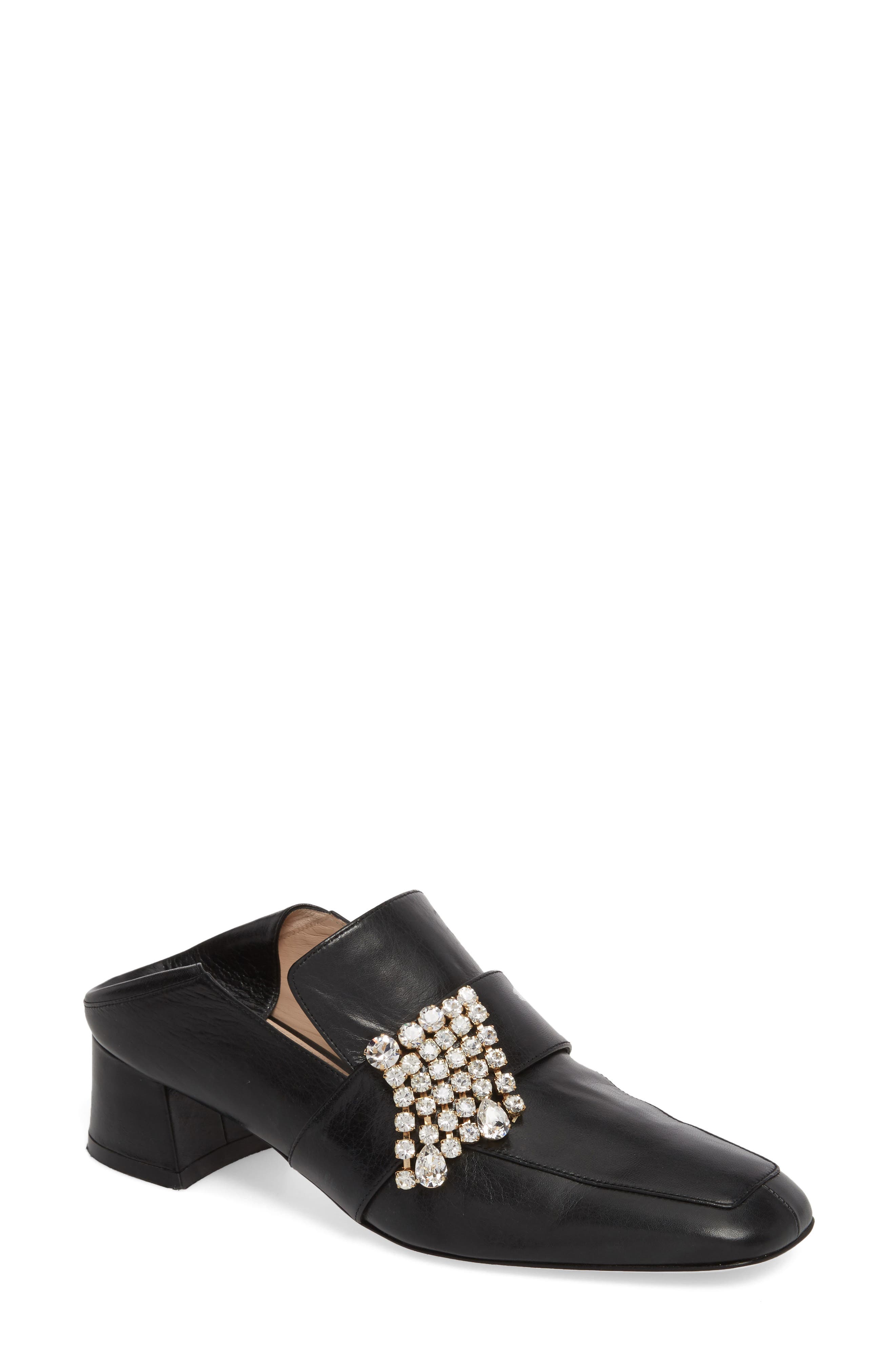 Stuart Weitzman Irises Embellished Loafer Pump, Main, color, 